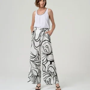 PANTALÓN AMLIO FLUÍDO ELÁSTICO BLANCO