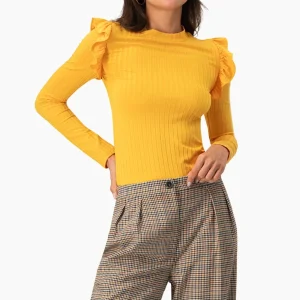 Blusa de manga larga volantes