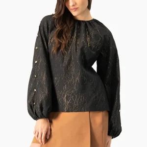Blusa de manga larga amplia