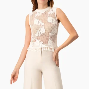 Blusa tejida con flecos