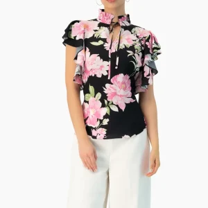 Blusa estampada manga volantes