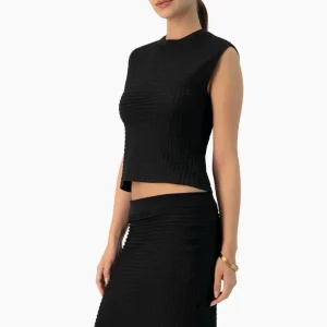 Blusa sin mangas tejida