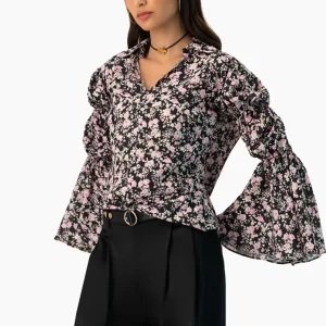 Blusa manga larga estampado floral