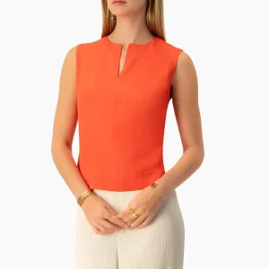 Blusa naranja sin mangas