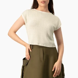 Blusa tejida hombro caido