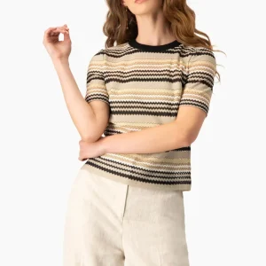 Blusa recta tejida manga corta