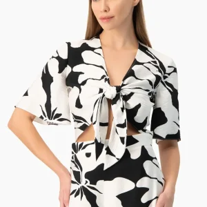 Blusa estampada de amarre