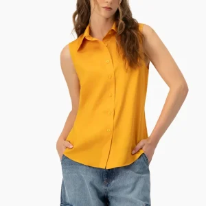 Blusa lisa camisera sin mangas