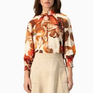 Blusa Ivonne manga 3/4 con smock