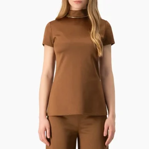 Blusa recta Ivonne de cuello alto