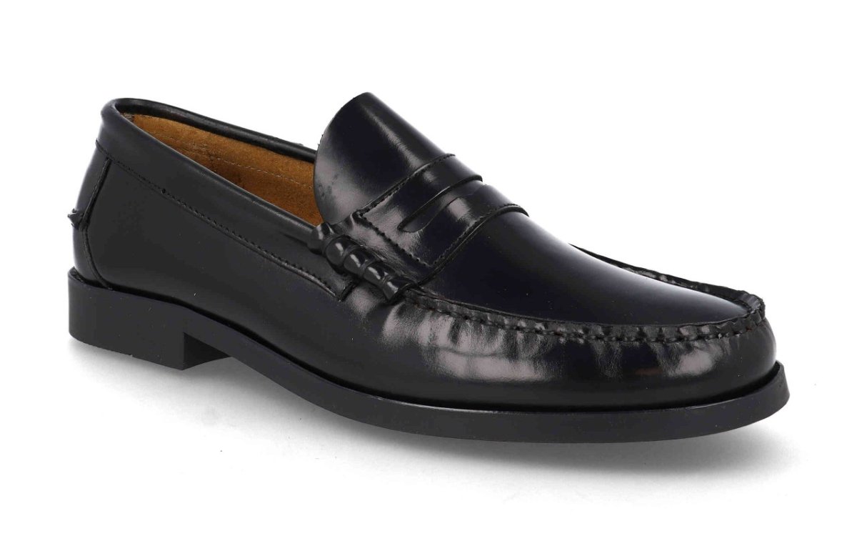 Mocasín castellano de piel para hombre modelo 1012 en negro y burdeos - Imagen 3