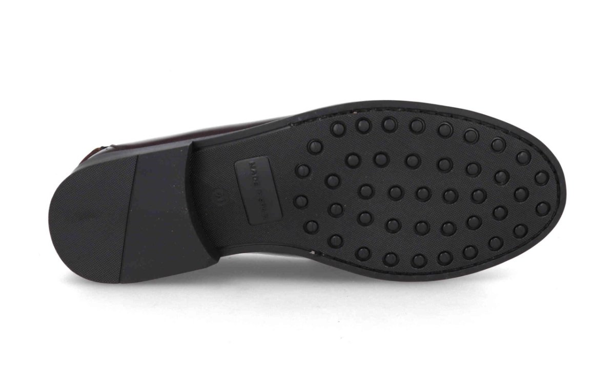 Mocasín castellano de piel para hombre modelo 1012 en negro y burdeos - Imagen 4