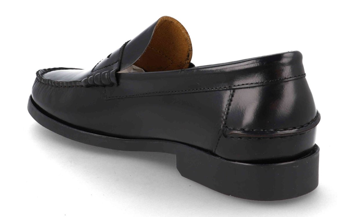 Mocasín castellano de piel para hombre modelo 1012 en negro y burdeos - Imagen 5