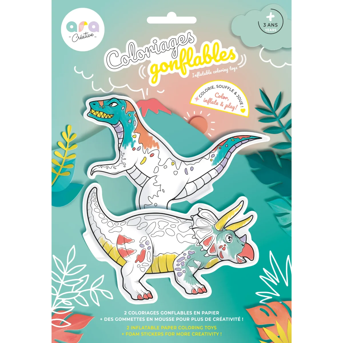 Inflables Dinosaurio más Pegatinas de Espuma-ARA CRÉATIVE - Imagen 3