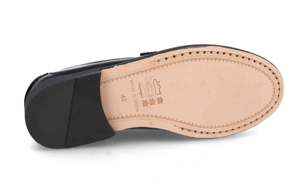 Mocasín de piel para hombre modelo 1013 en color negro y burdeos - Imagen 3