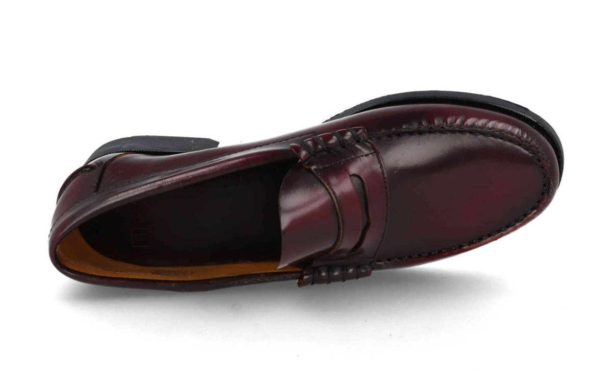 Mocasín de piel para hombre modelo 1013 en color negro y burdeos - Imagen 5