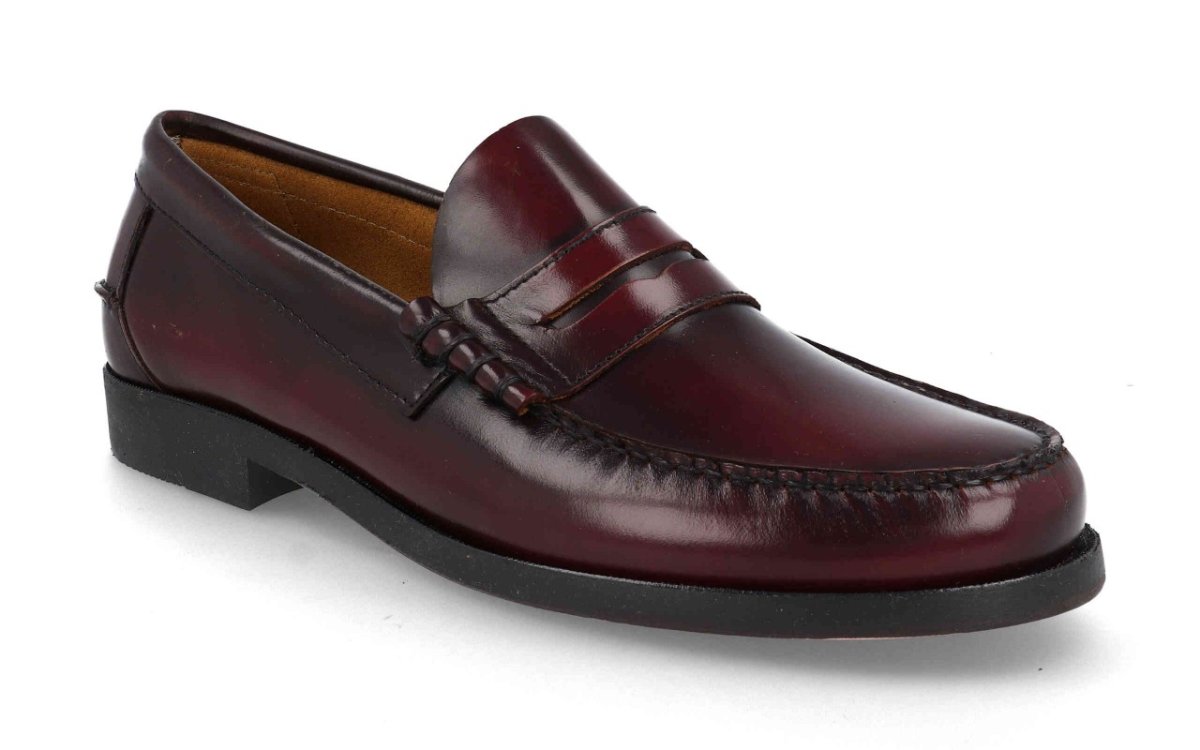 Mocasín de piel para hombre modelo 1013 en color negro y burdeos - Imagen 7