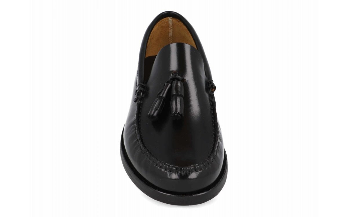 Mocasín de piel con borlas para hombre modelo 1014 en negro y burdeos - Imagen 5