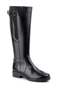1017 Bota de montar para señora en piel de color negro con elástico y cremallera lateral (hecho en España)