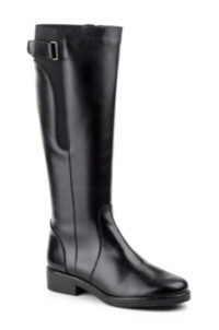 1017 Bota de montar para señora en piel de color negro con elástico y cremallera lateral (hecho en España)