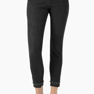 Jeans skinny negro con perlas