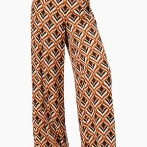 Pantalon estampado amplio y cierre