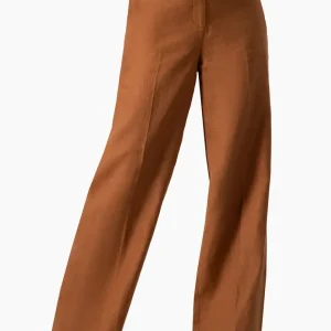 Pantalon recto amplio cafe