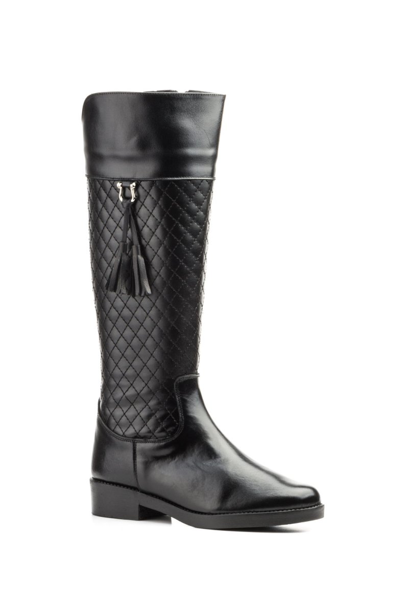 1032 Bota de montar para señora en piel de color negro con cremallera lateral (hecho en España) - Imagen 2