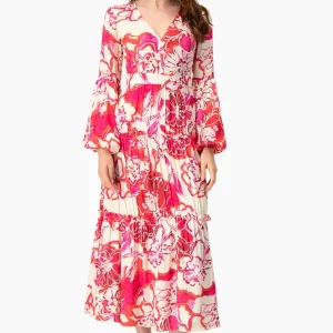 Maxi vestido manga abullonada