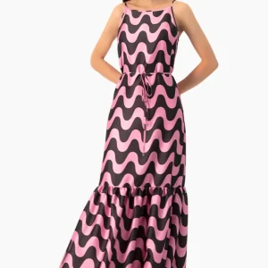Vestido maxi sin mangas estampado