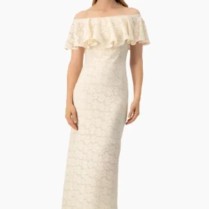 Vestido largo escote bardot