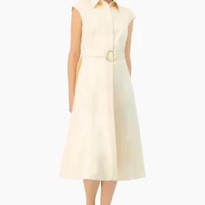 Vestido camisero largo sin mangas