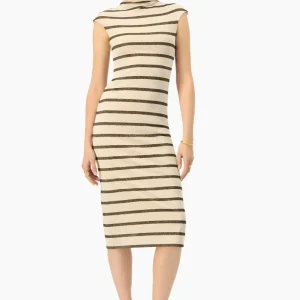 Vestido midi de rayas