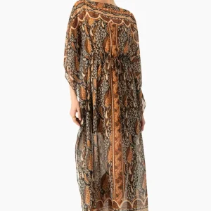 Vestido largo manga tipo murcielago