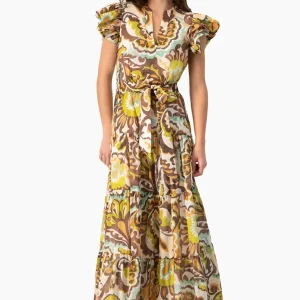 Vestido midi volantes en sisa