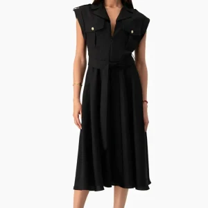 Vestido Ivonne midi con cinta