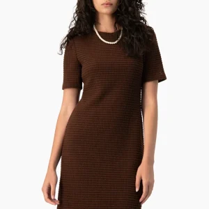 Vestido tejido Ivonne corto cafe