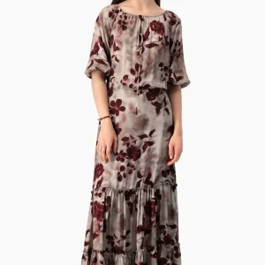 Vestido maxi Ivonne manga 3/4