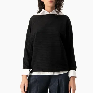Pullover Black Ribbed