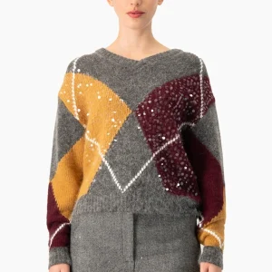 Pullover Preppy Sequins
