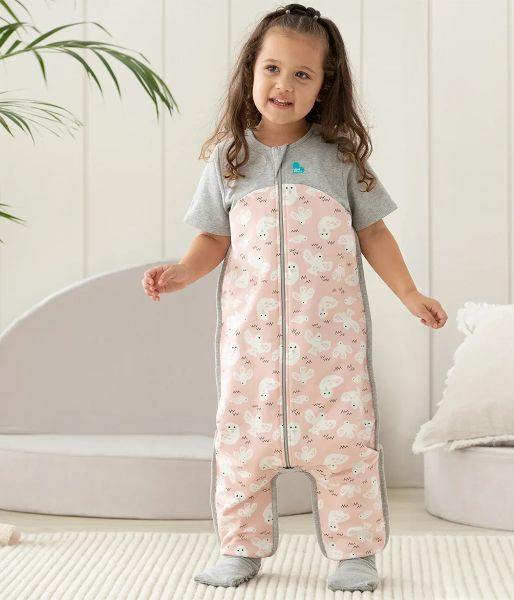 Pijama Manga Corta 1.5 TOG Algodón Orgánico Palomas Rosas - Imagen 2