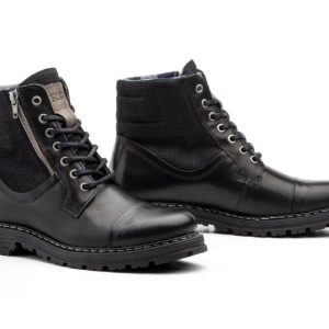 11479 Bota para caballero en piel de color negro, con cordones ( hecho en España)