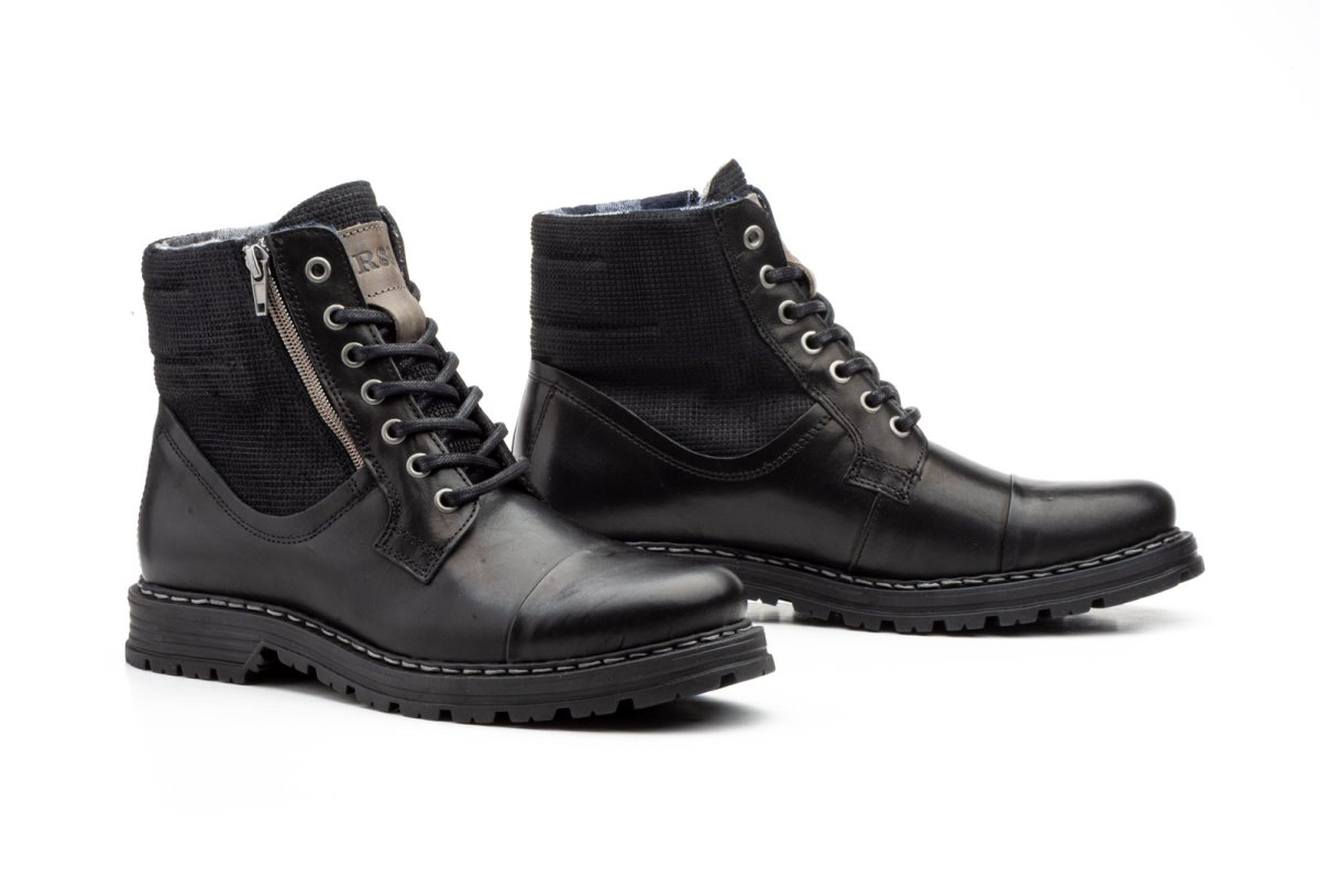 11479 Bota para caballero en piel de color negro, con cordones ( hecho en España) - Imagen 2