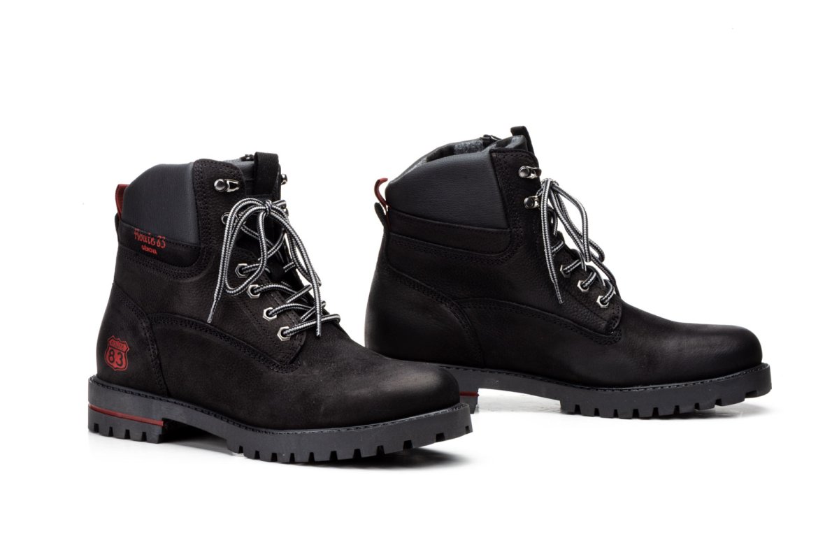 11572 Bota para caballero en piel de color negro, con cordones ( hecho en España) - Imagen 3