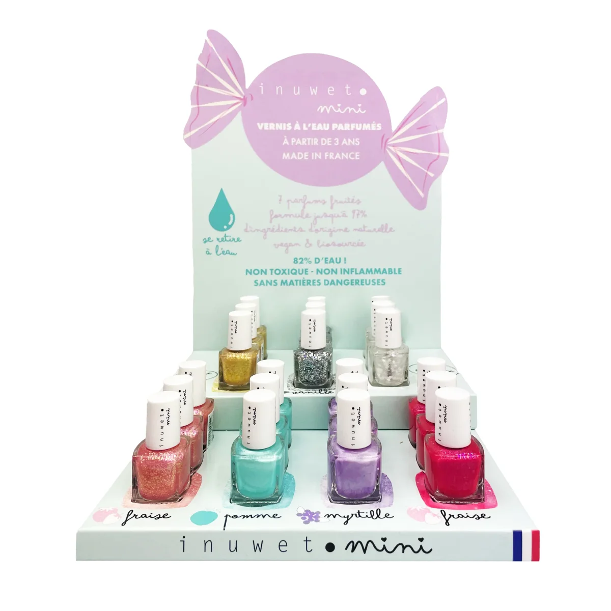 Esmalte de Uñas Purpurina Dorada Olor Papaya- INUWET - Imagen 6
