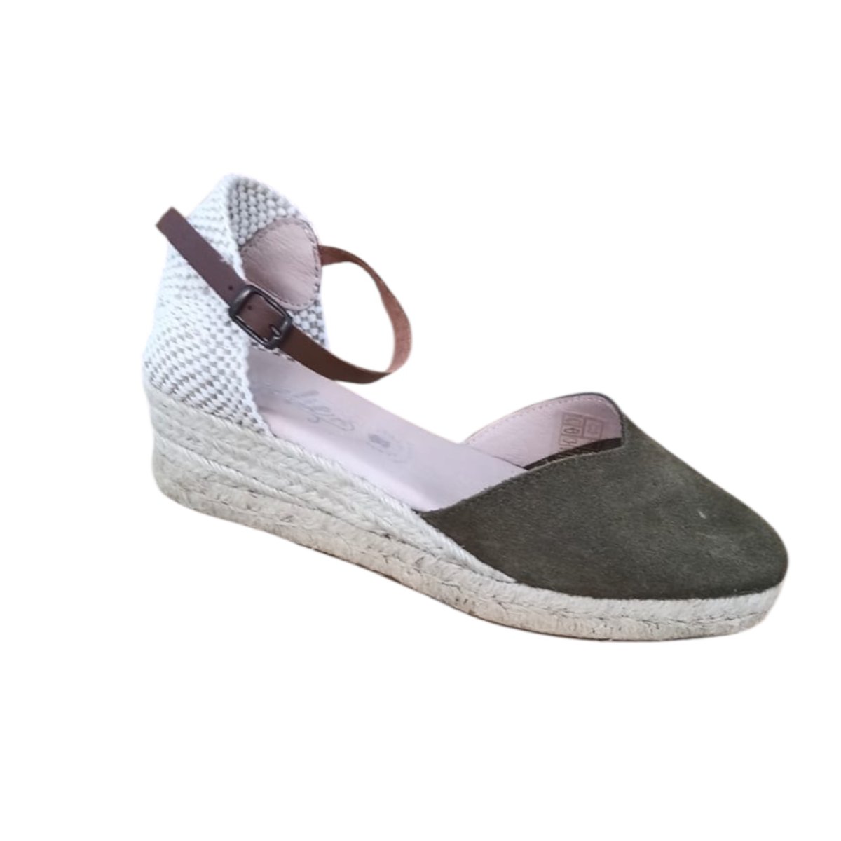 Valenciana de esparto 1257 en ante de color kaki– Fabricada en España - Imagen 3