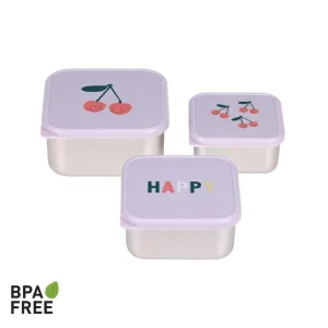 Fiambreras de acero inoxidable set de 3 cerezas-LÄSSIG