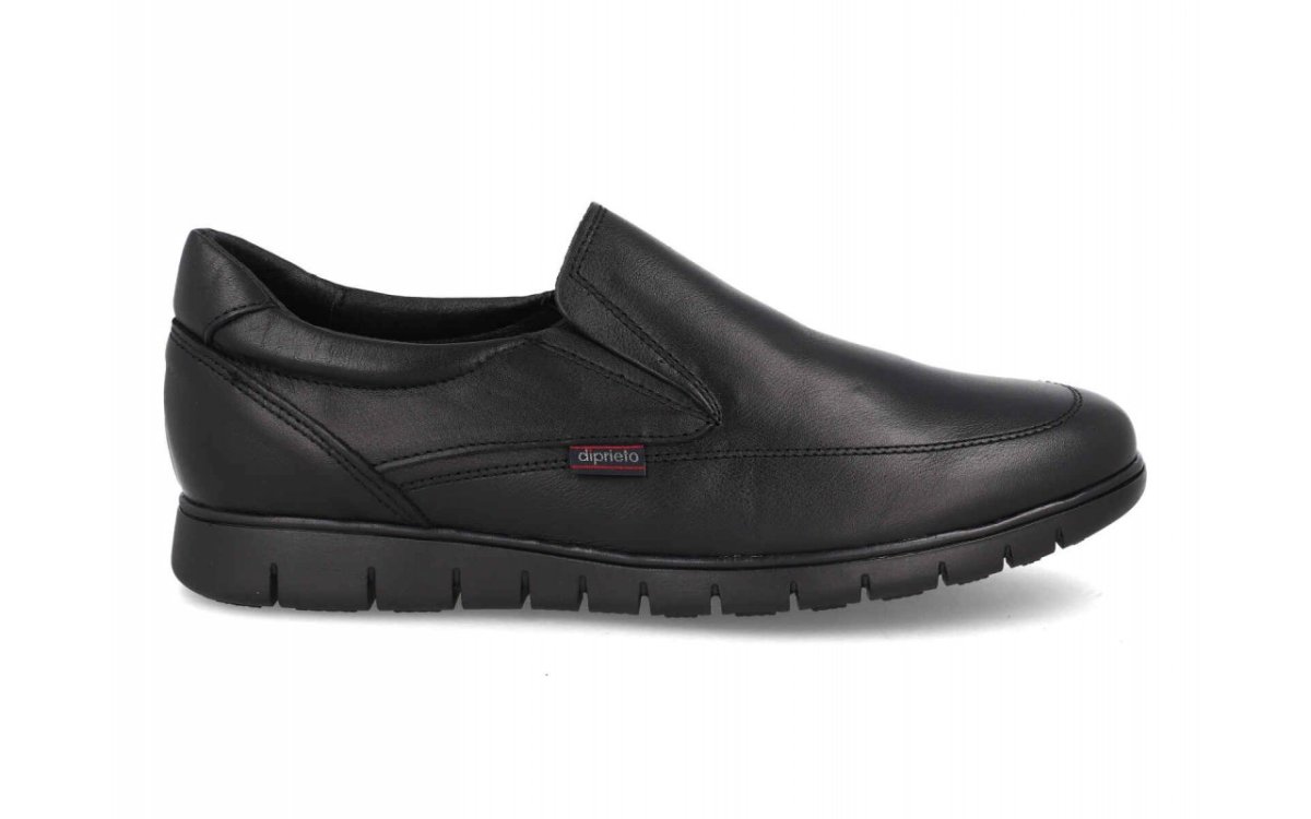Zapato de piel para hombre modelo 13361 con elásticos laterales en negro y cuero - Imagen 5