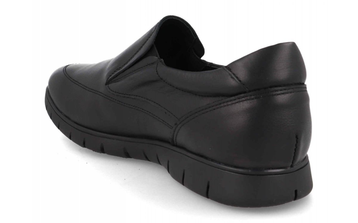 Zapato de piel para hombre modelo 13361 con elásticos laterales en negro y cuero - Imagen 3
