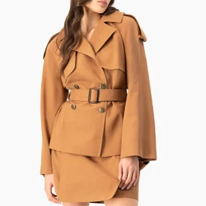 Trench cruzado corto